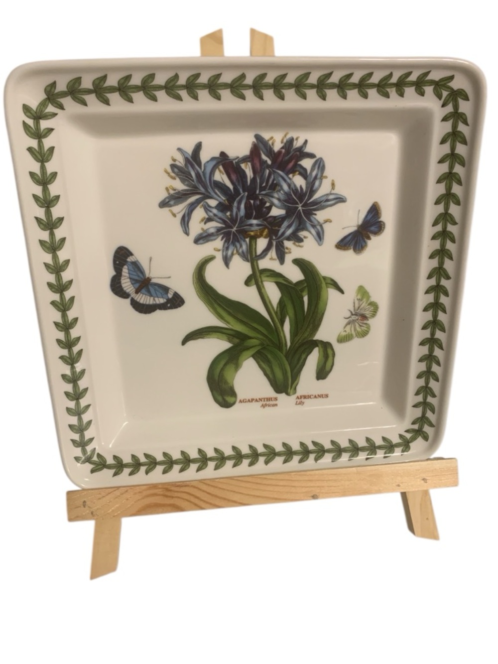 Portmeirion Botanic Garden Marked Ceramic Plate in Green and White